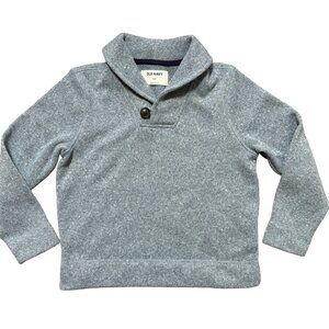 OLD NAVY Fleece Knit Shawl Collar Pullover Sweater in Light Blue Marl SZ S, M